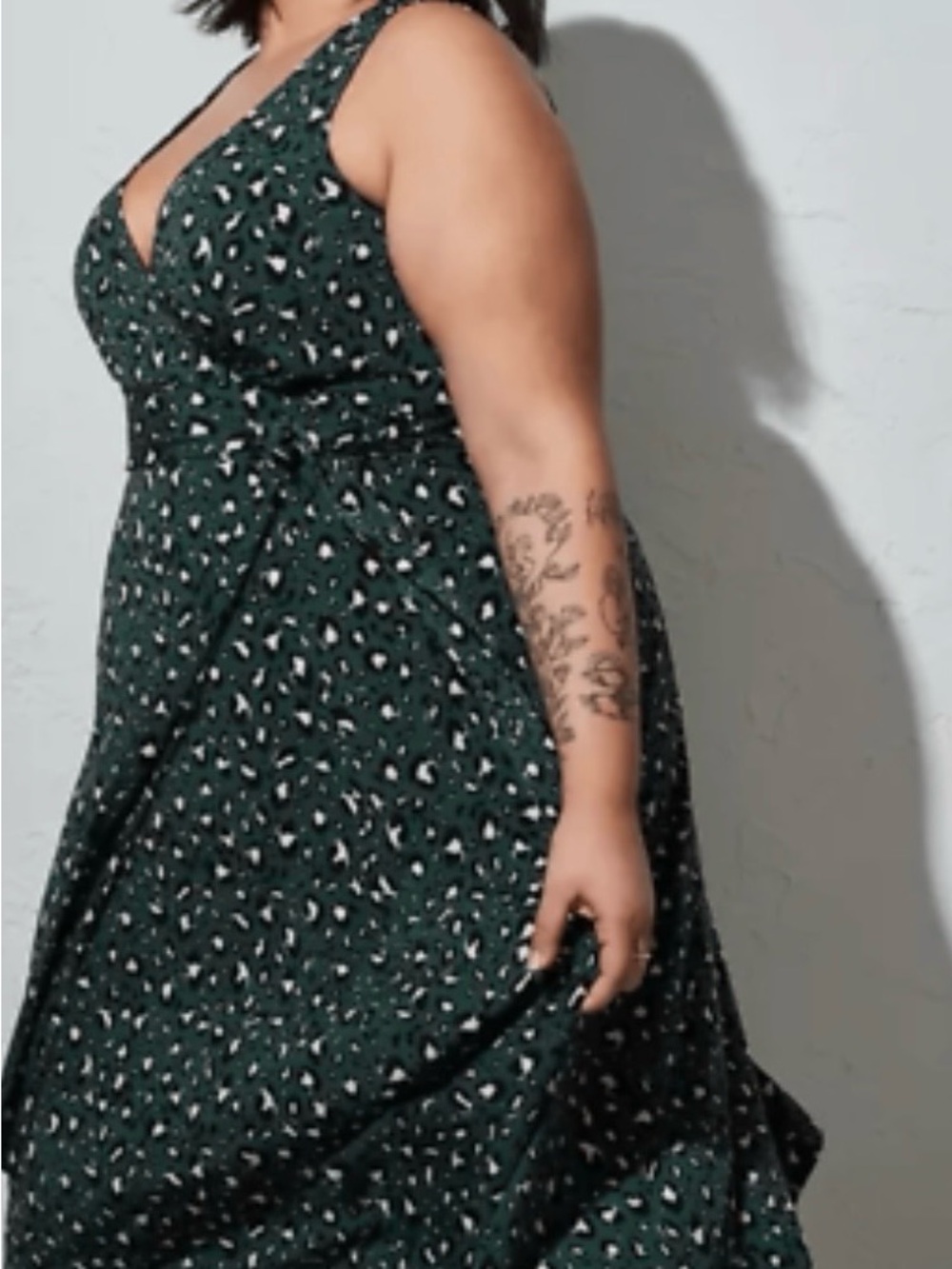 Torrid Leopard Printed V-Neck Front Tie Dress
